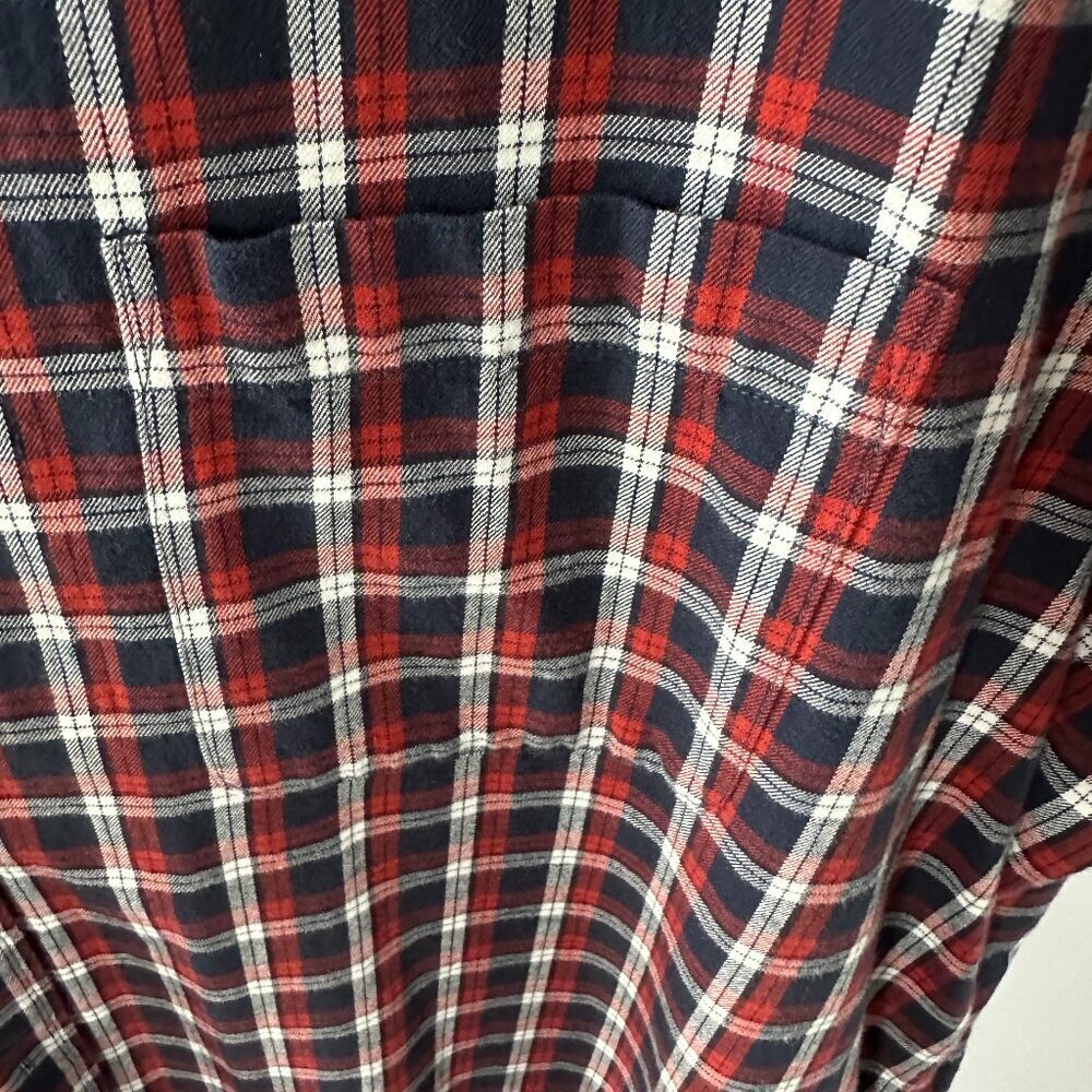 Next Red, White & Blue Check XXL Men's Short-Sleeve Shirt  100% Cotton - Picture 6 of 10